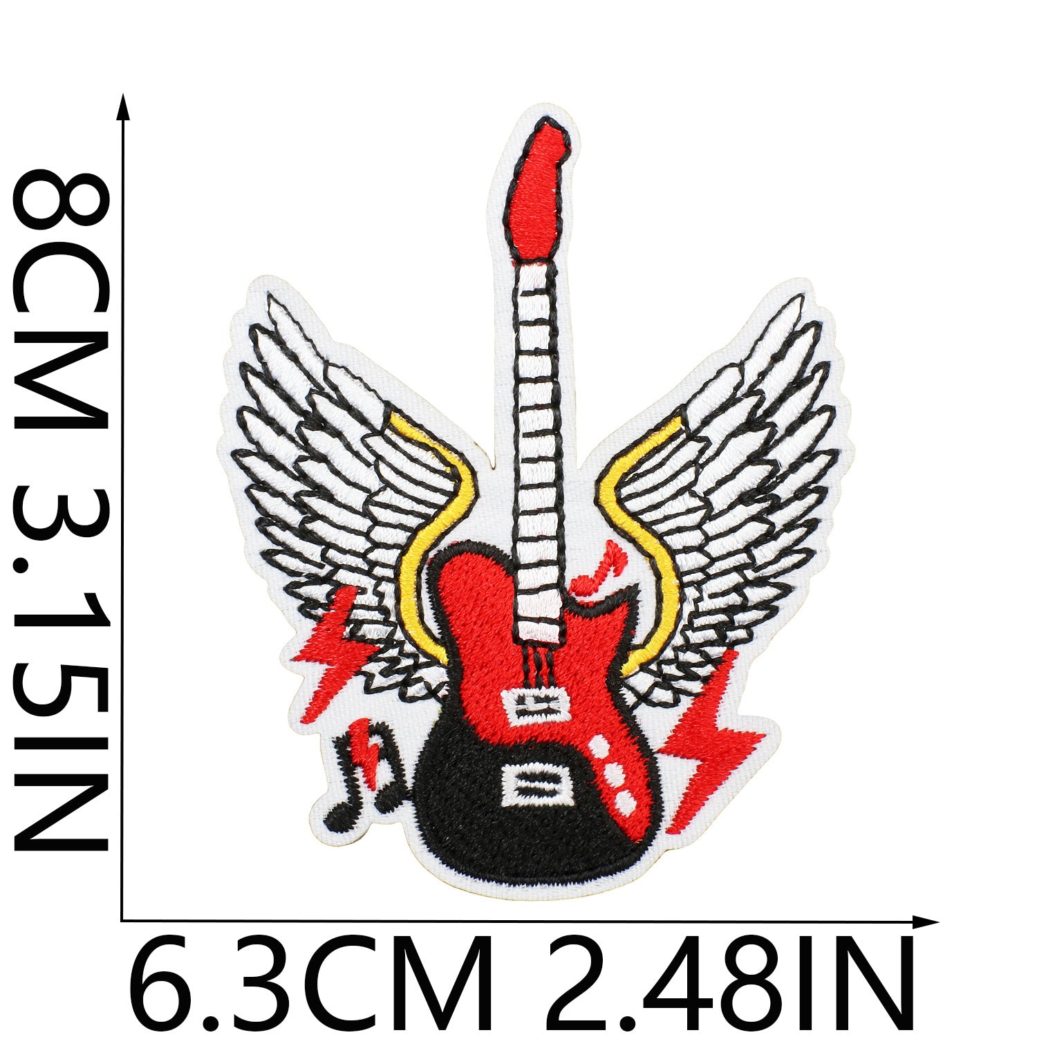Wholesale Music skull embroidery patch guitar note patch